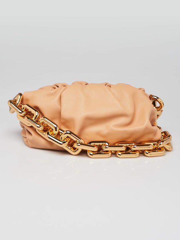Bottega Veneta Beige Leather Teen Chain Pouch Bag