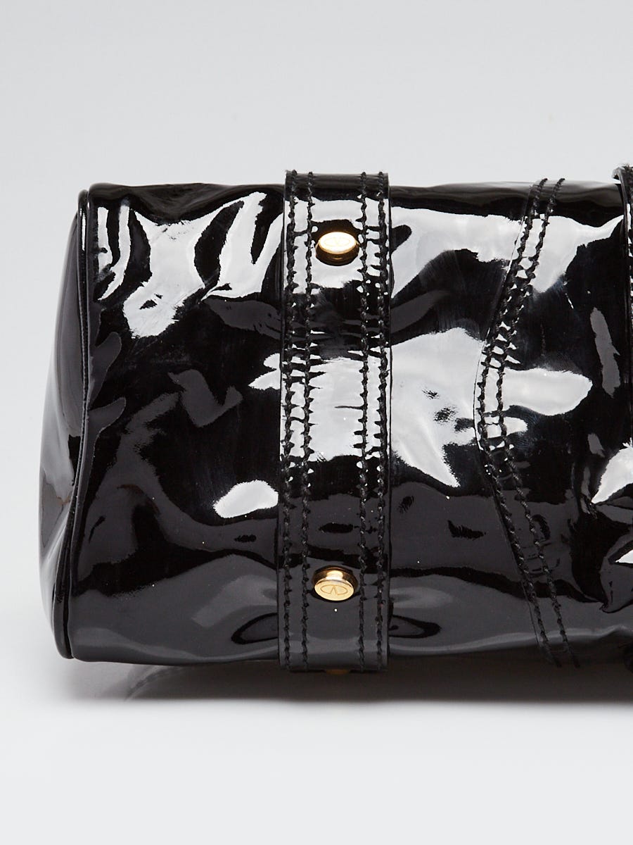 Valentino Garavani Black Patent Leather and Crystal Catch