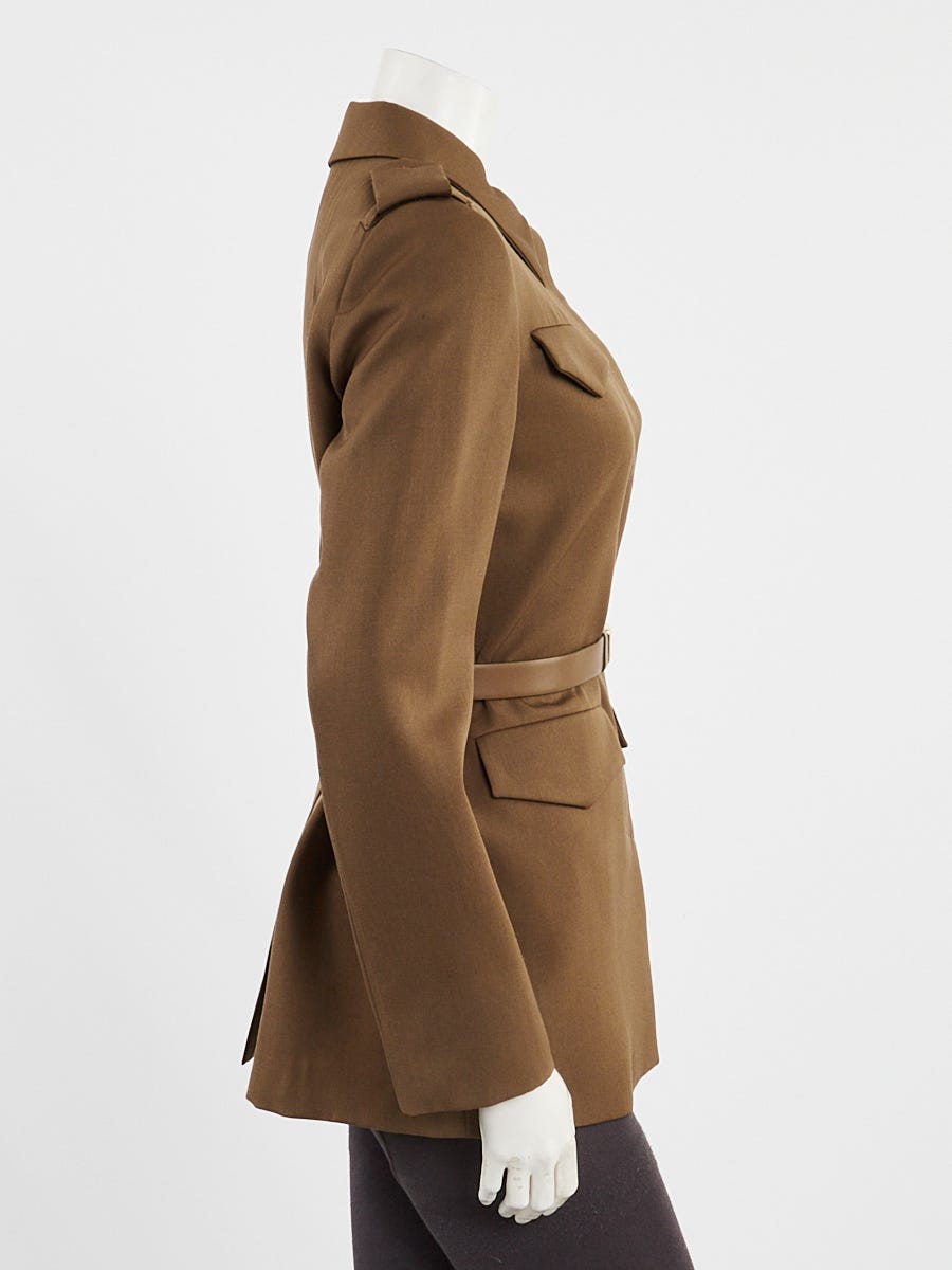 Prada Brown Wool Gabardine Single Breasted Jacket Size 2/36