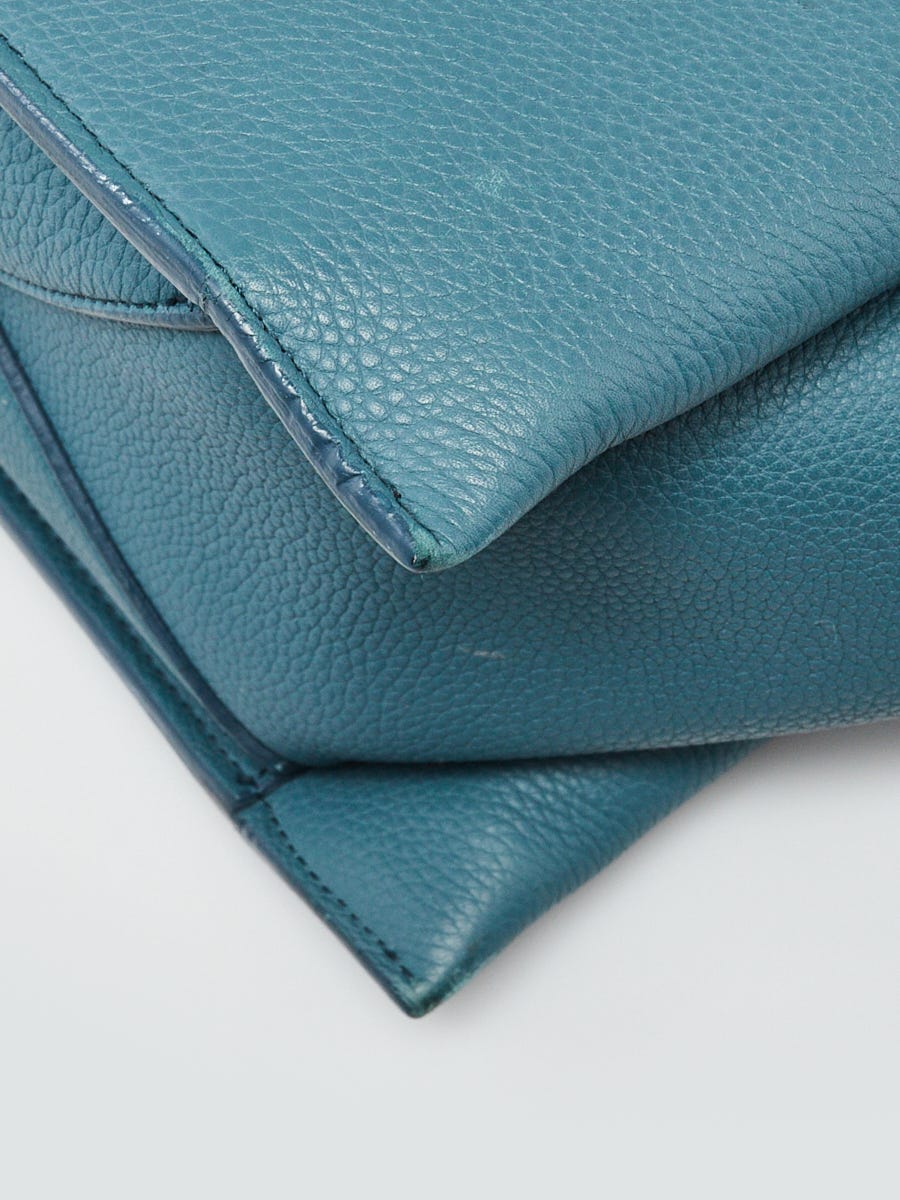 Celine Pearl Blue Leather Medium Tri-Fold Shoulder Bag | Yoogi's