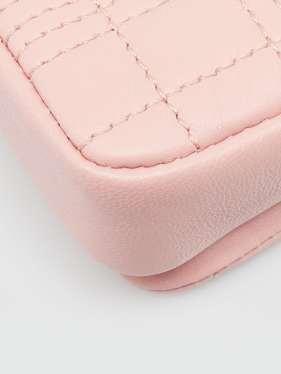Burberry Pink Quilted Lambskin Leather Micro Lola Flap Bag