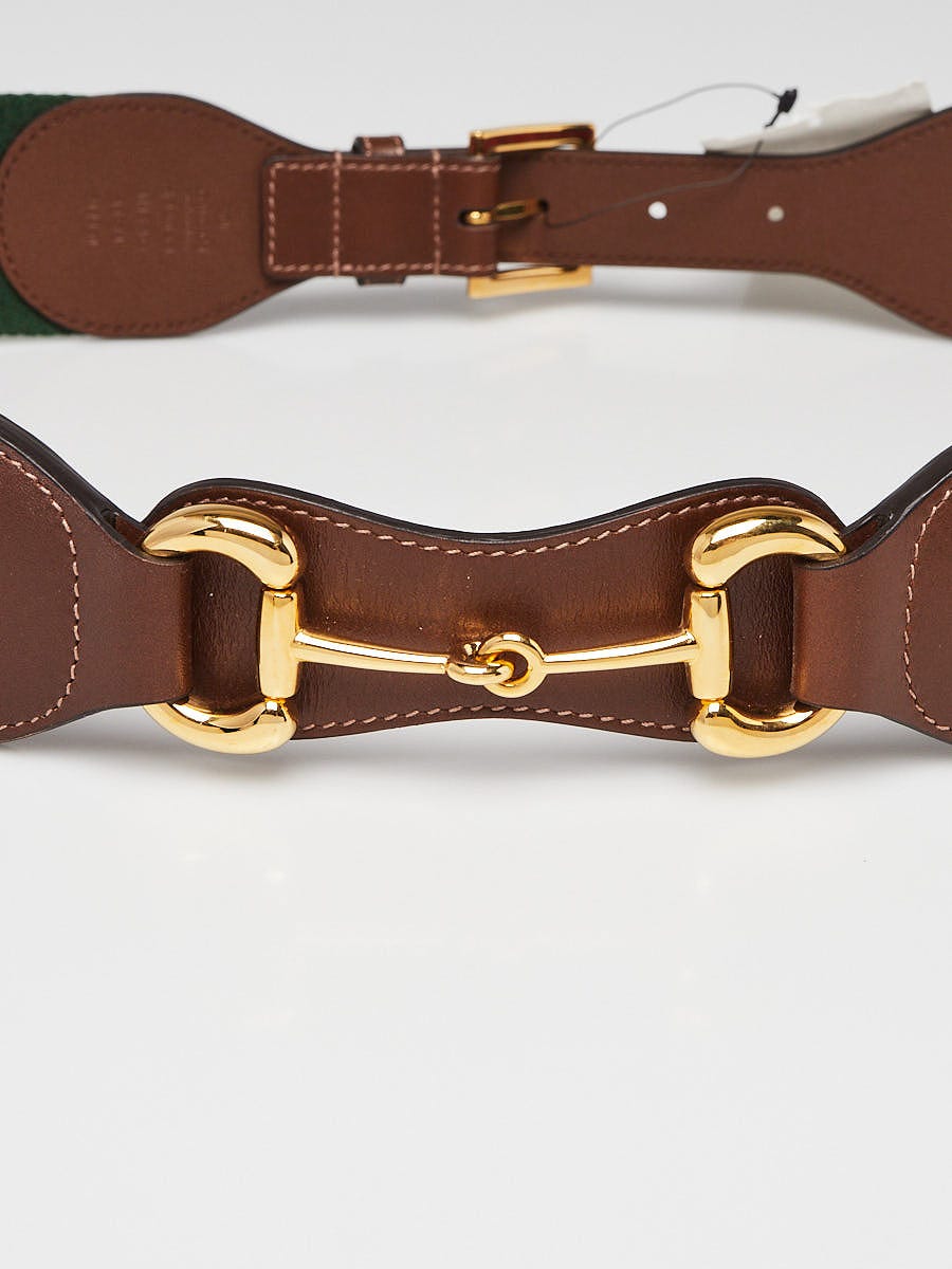 Gucci Brown Leather Vintage Web Horsebit Belt Size 85/34 Gucci Brown Leather Vintage Web Horsebit Belt Size 85/34