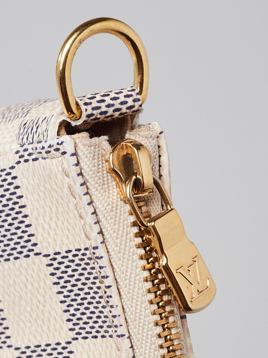 む*米様 Louis Vuitton アイボリー ハンドバッグ Louis Vuitton Damier Azur Canvas Accessories Pochette NM Bag w/o