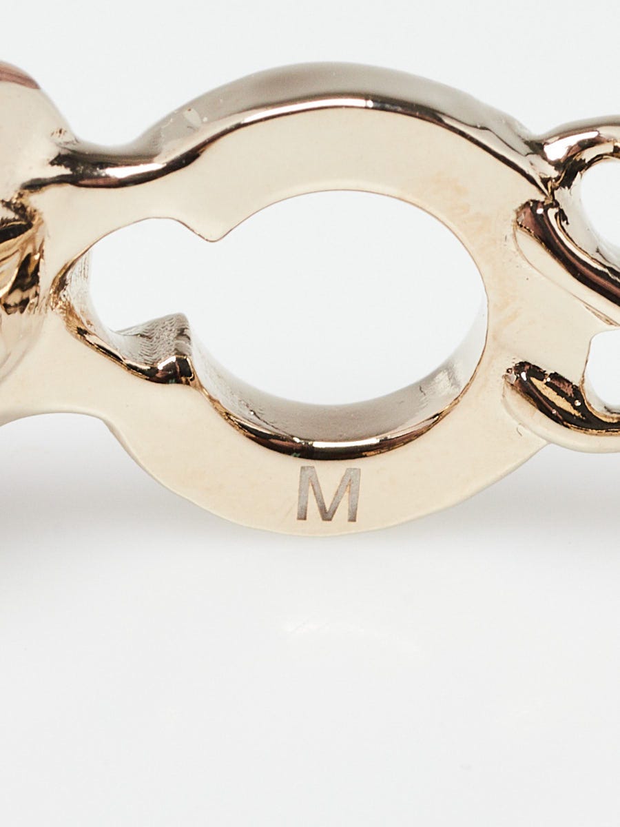 Chanel Goldtone Metal Chain Coco Crush Cuff Bracelet Size M