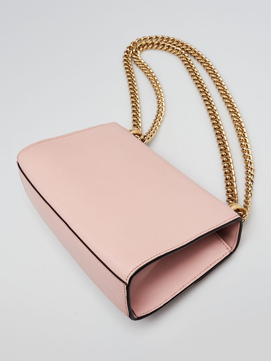 Gucci Pink Leather Crystal Star Small Padlock Crossbody Bag