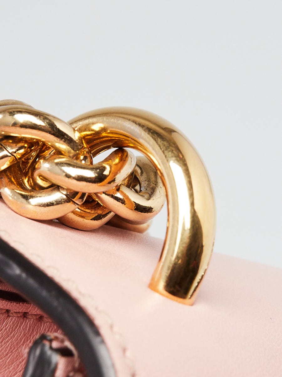 Gucci Pink Leather Crystal Star Small Padlock Crossbody Bag