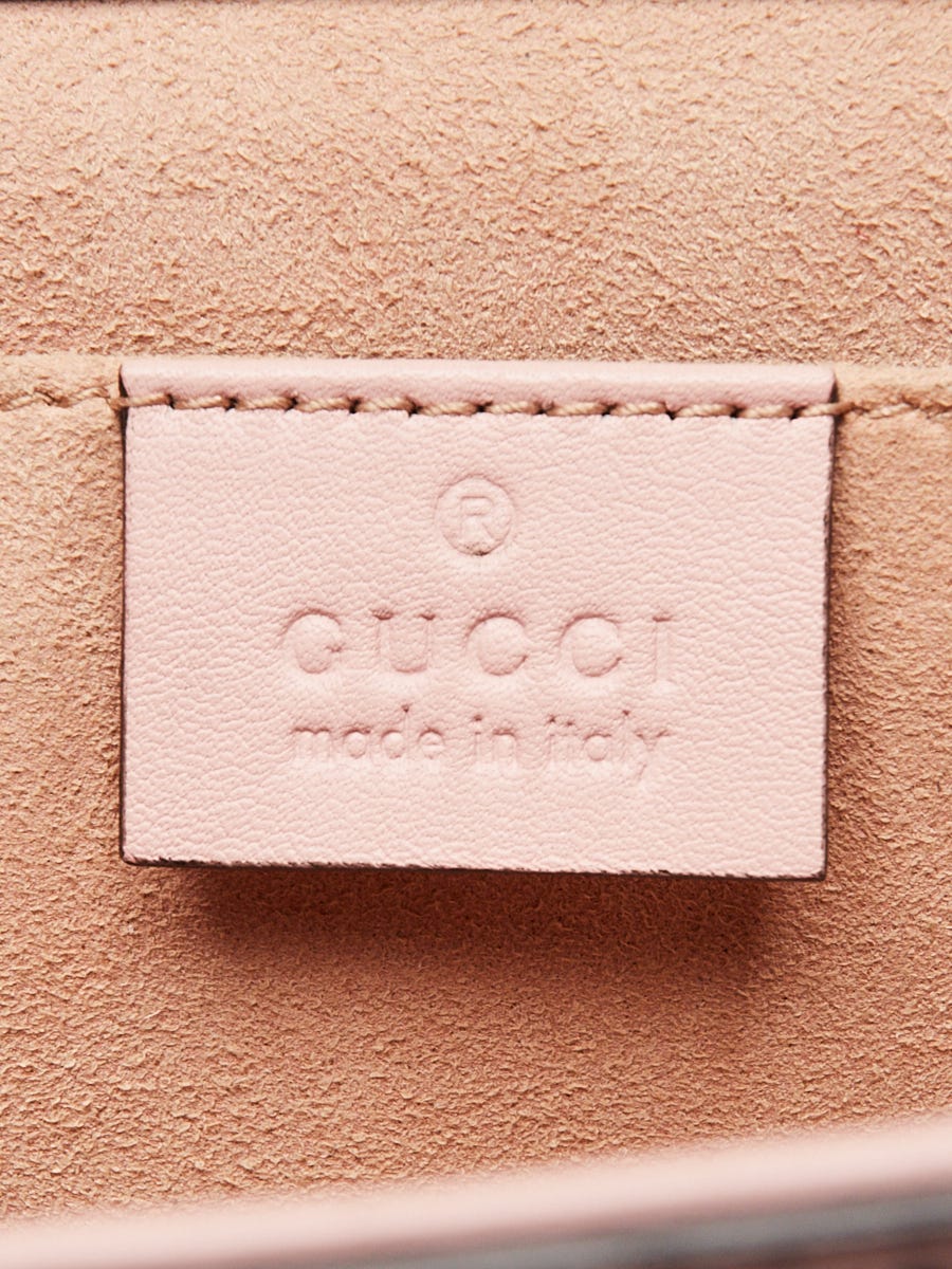 Gucci Pink Leather Crystal Star Small Padlock Crossbody Bag