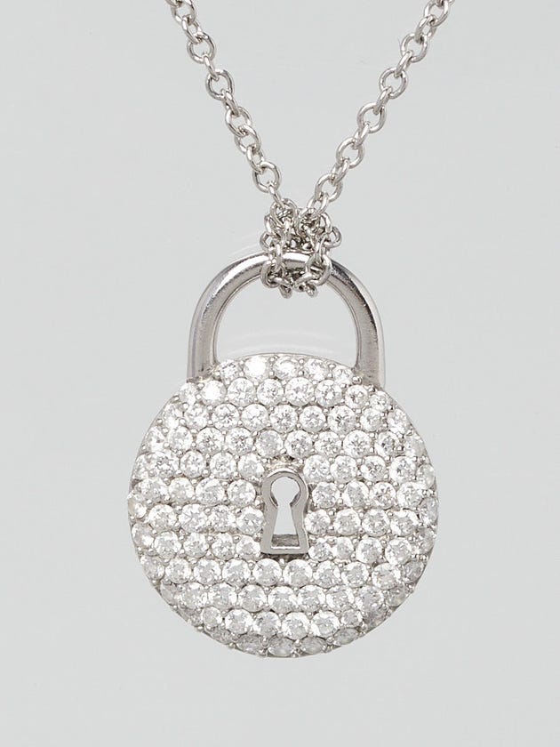 Tiffany
Co. Platinum and Diamond Round Lock Pendant