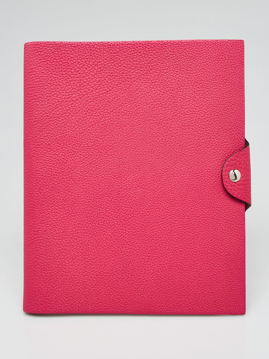 Hermes Rose Mexico Togo Leather Ulysse MM Agenda/Notebook