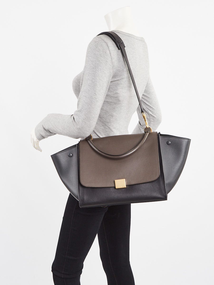 Celine Tri-Color Smooth Leather Medium Trapeze Bag
