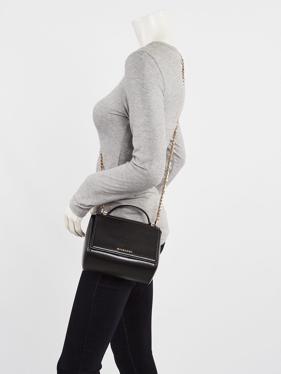 Givenchy Black Grained Leather Pandora Box Mini Crossbody Bag
