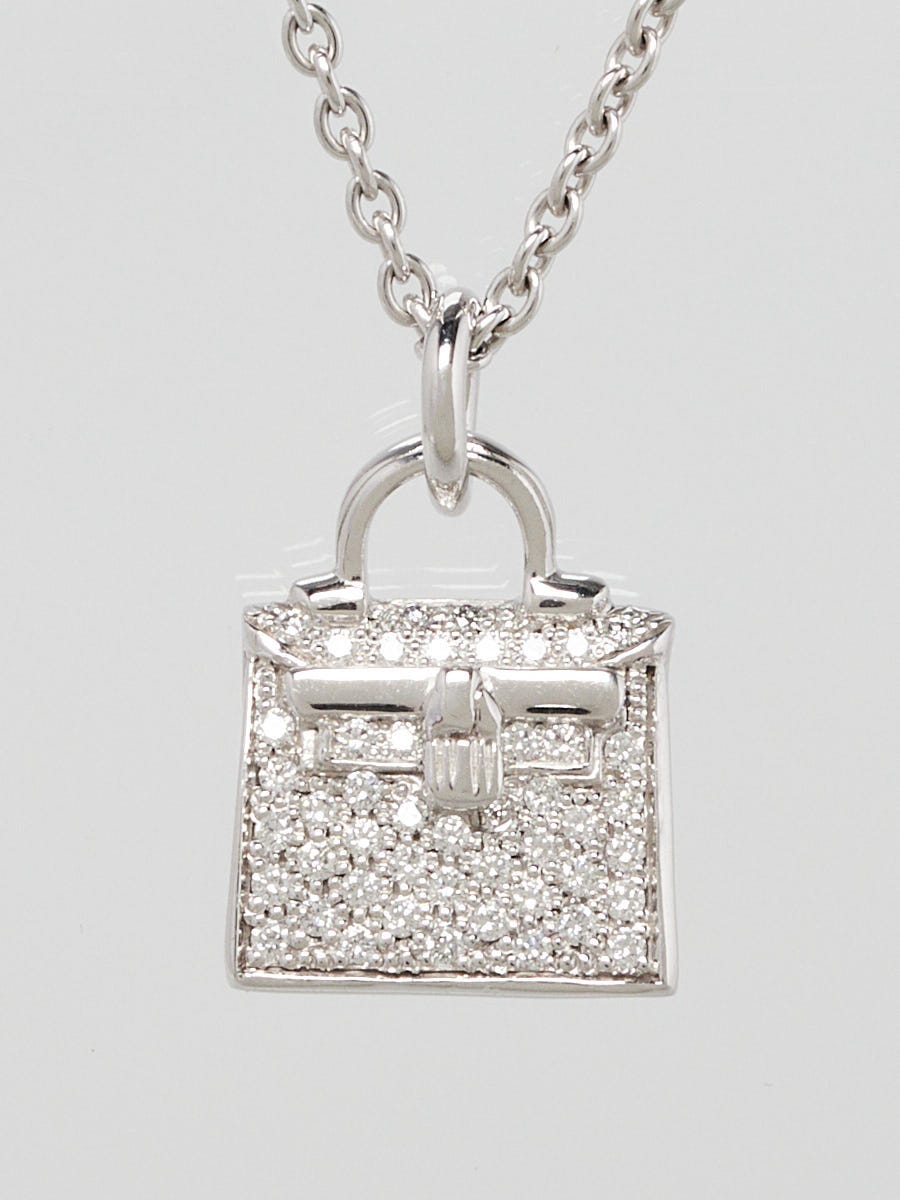 HERMÈS Amulettes Constance pendant Necklace in Silver White Gold and Diamond-Ginza  Xiaoma – Authentic Hermès Boutique