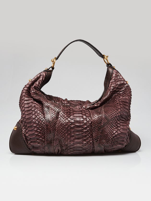 Purple Python Handbag Gucci Purple Python Jockey Large Hobo Bag | Yoogi's Closet