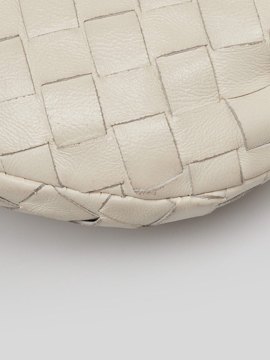 Bottega Veneta White Intrecciato Woven Leather Mini Jodie Bag