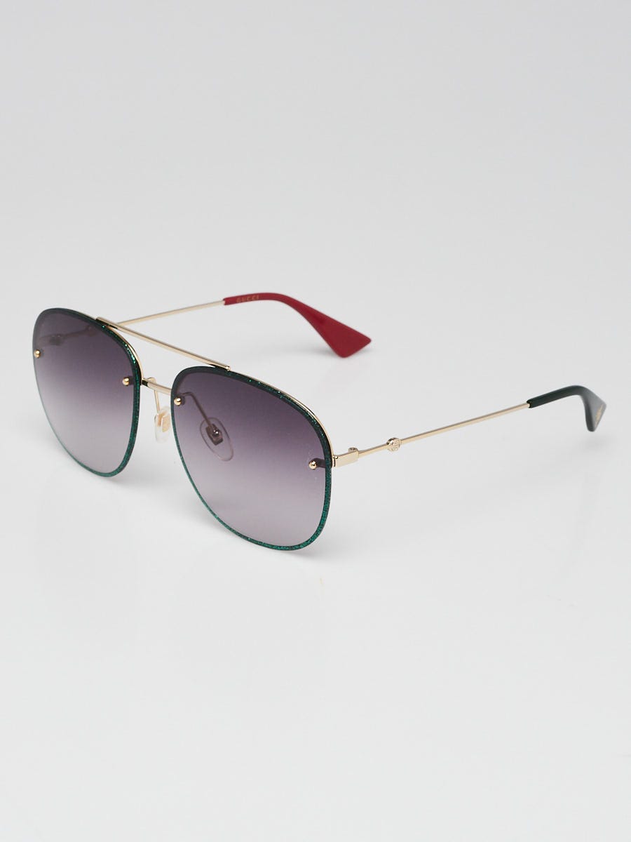 Green glitter gucci sunglasses best sale