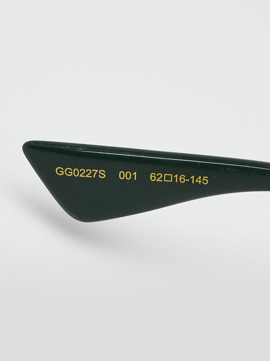 Gucci Goldtone/Green Glitter Frame Metal Aviator Sunglasses