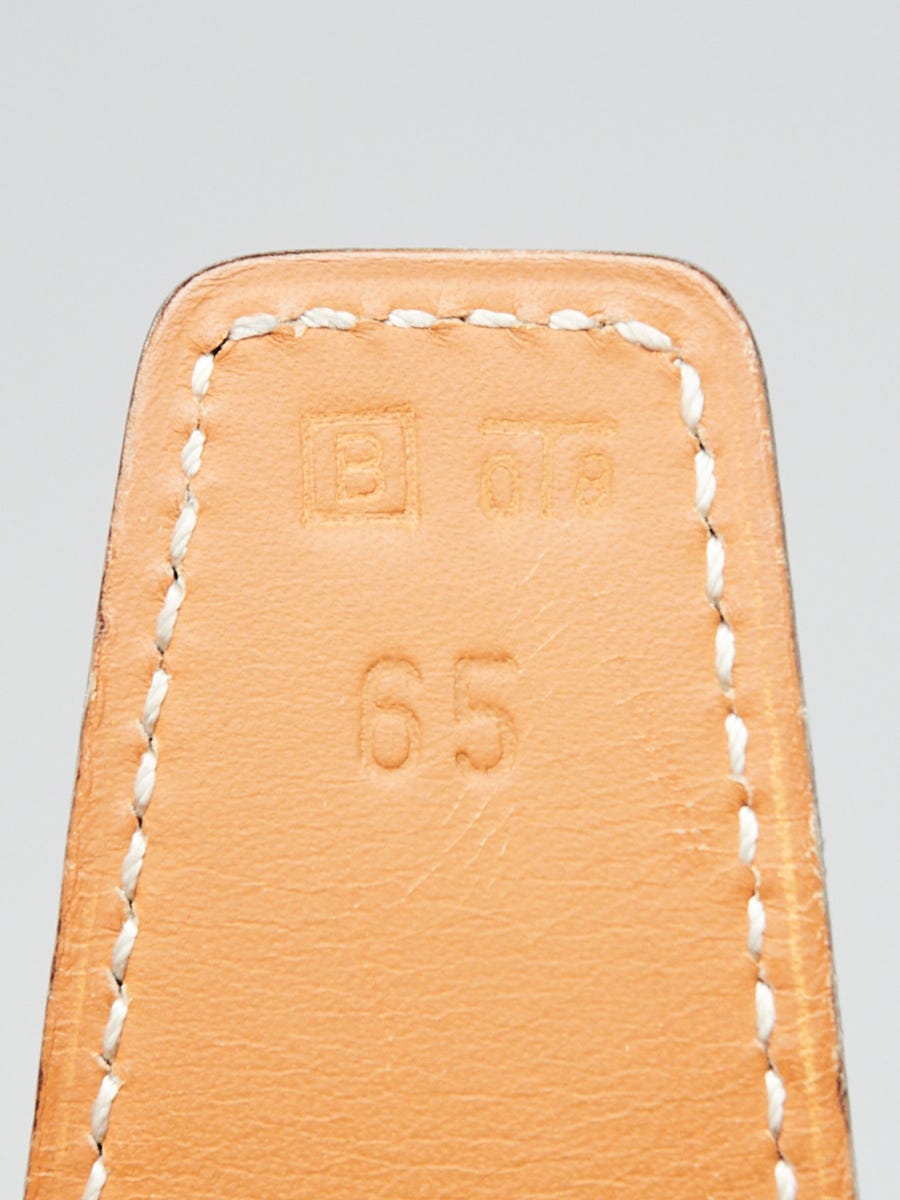 Hermes 32mm Gold/Black Box Leather Belt Strap Size 65