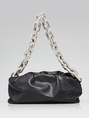 Bottega Veneta Black Leather Chain Pouch Bag