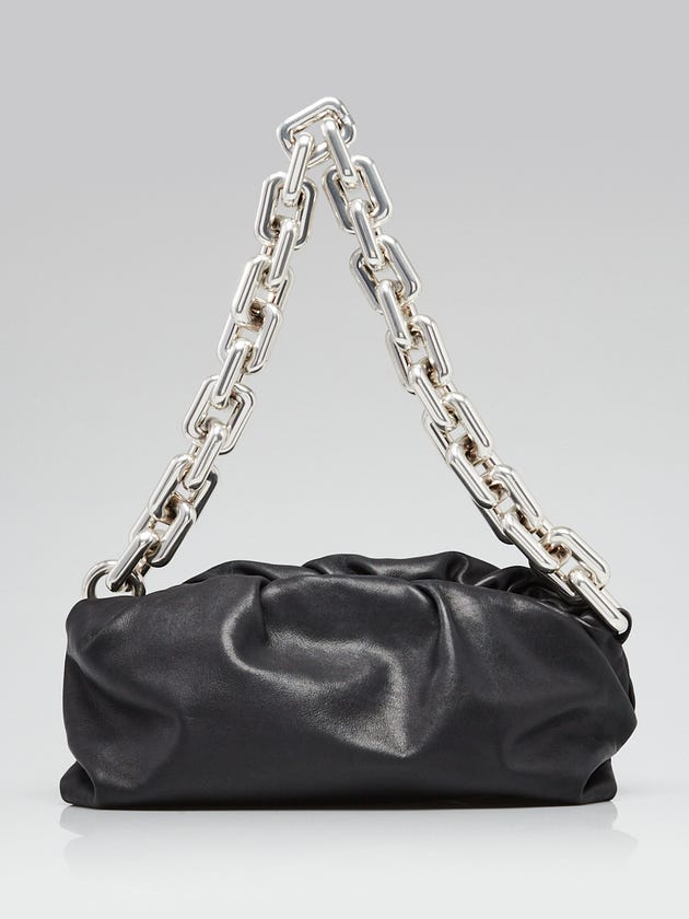 Bottega Veneta Black Leather Chain Pouch Bag
