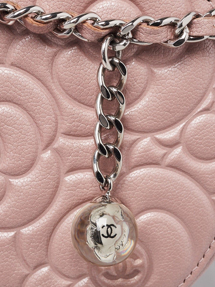 Chanel Iridescent Pink Camellia Embossed Goatskin Leather Chanel Iridescent Pink Camellia Embossed Goatskin Leather