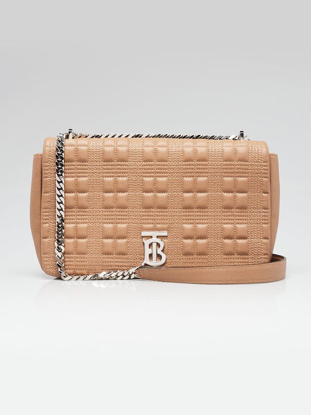 Burberry Beige Quilted Lambskin Leather Medium Lola Flap Bag