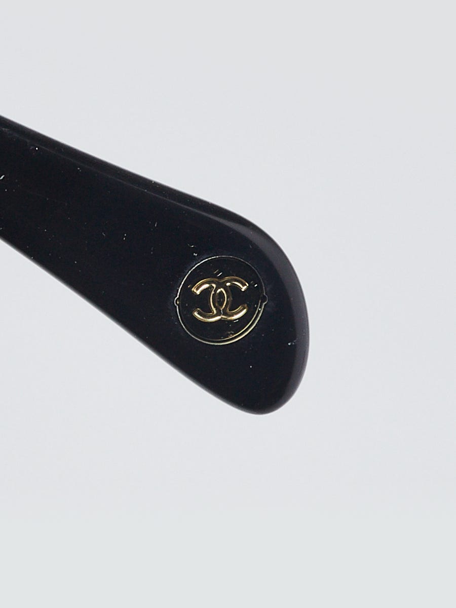 Chanel Black Frame Crystal CC Logo Sunglasses-5095 | Yoogi's Closet