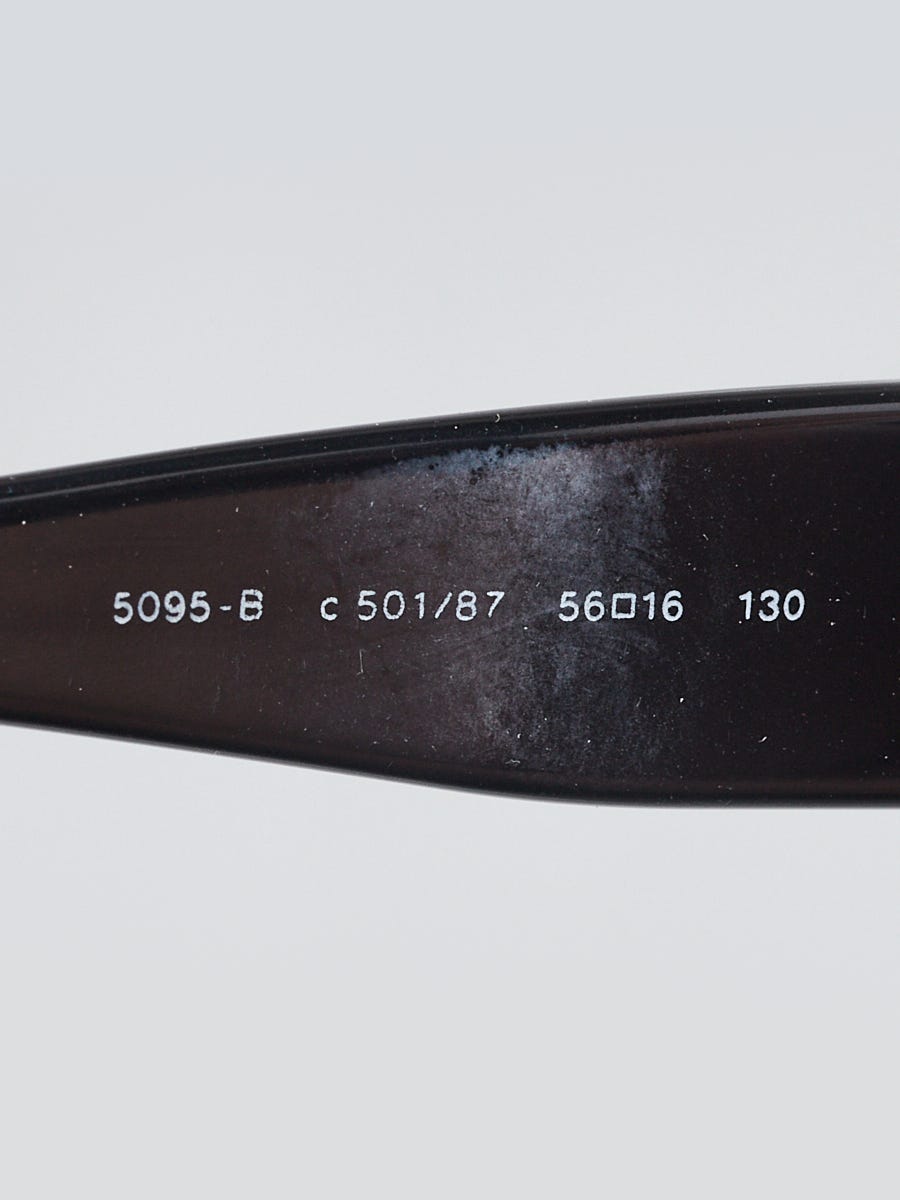 Chanel Black Frame Crystal CC Logo Sunglasses-5095 | Yoogi's Closet