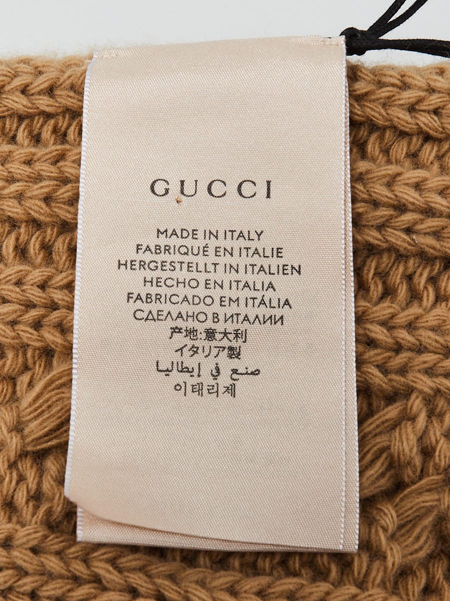 Gucci X The North Face Beige Wool Cable Knit Scarf | Yoogi's Closet
