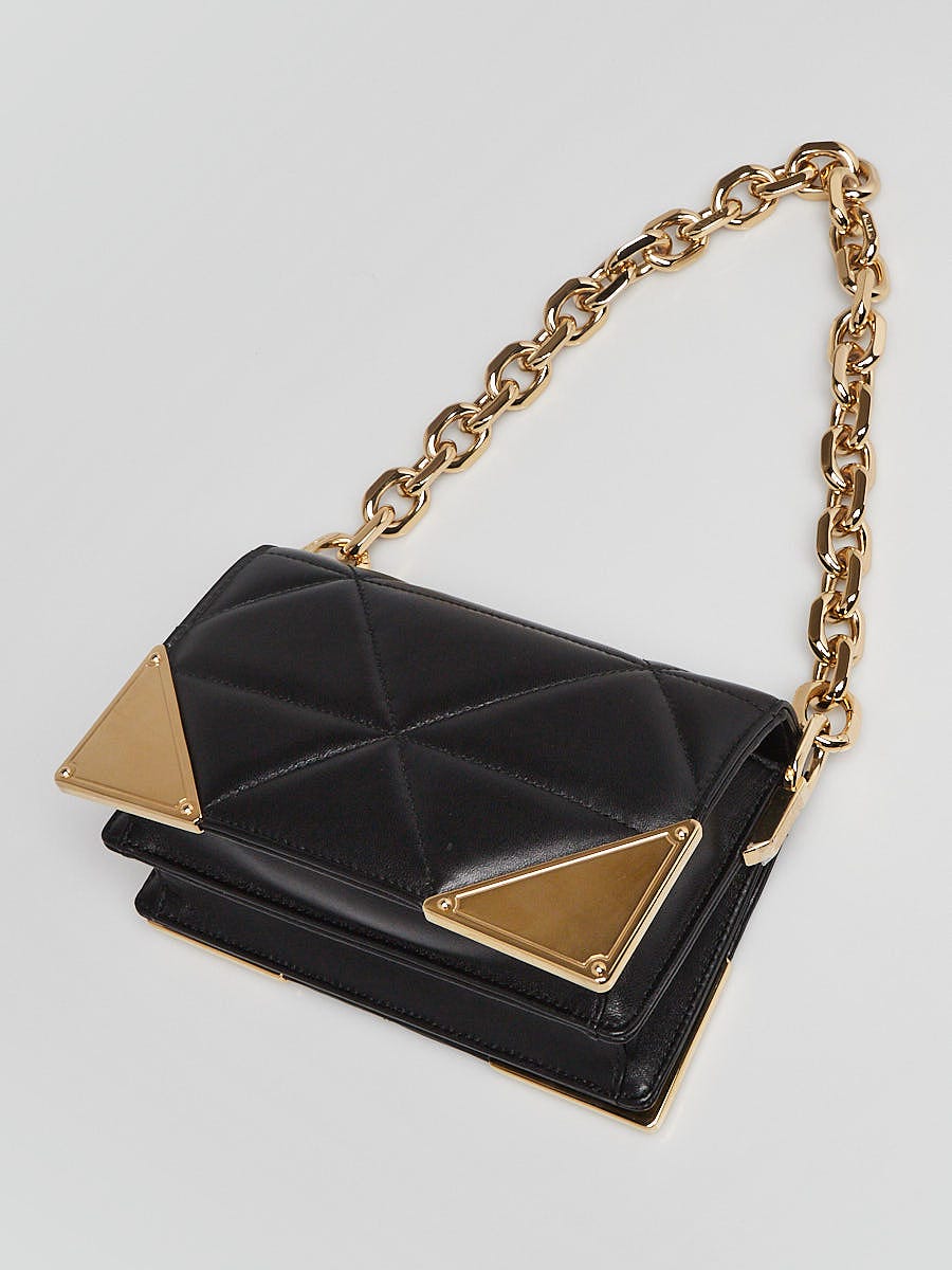 Prada Black Quilted Nappa Stitched Shoulder Bag 1BD333