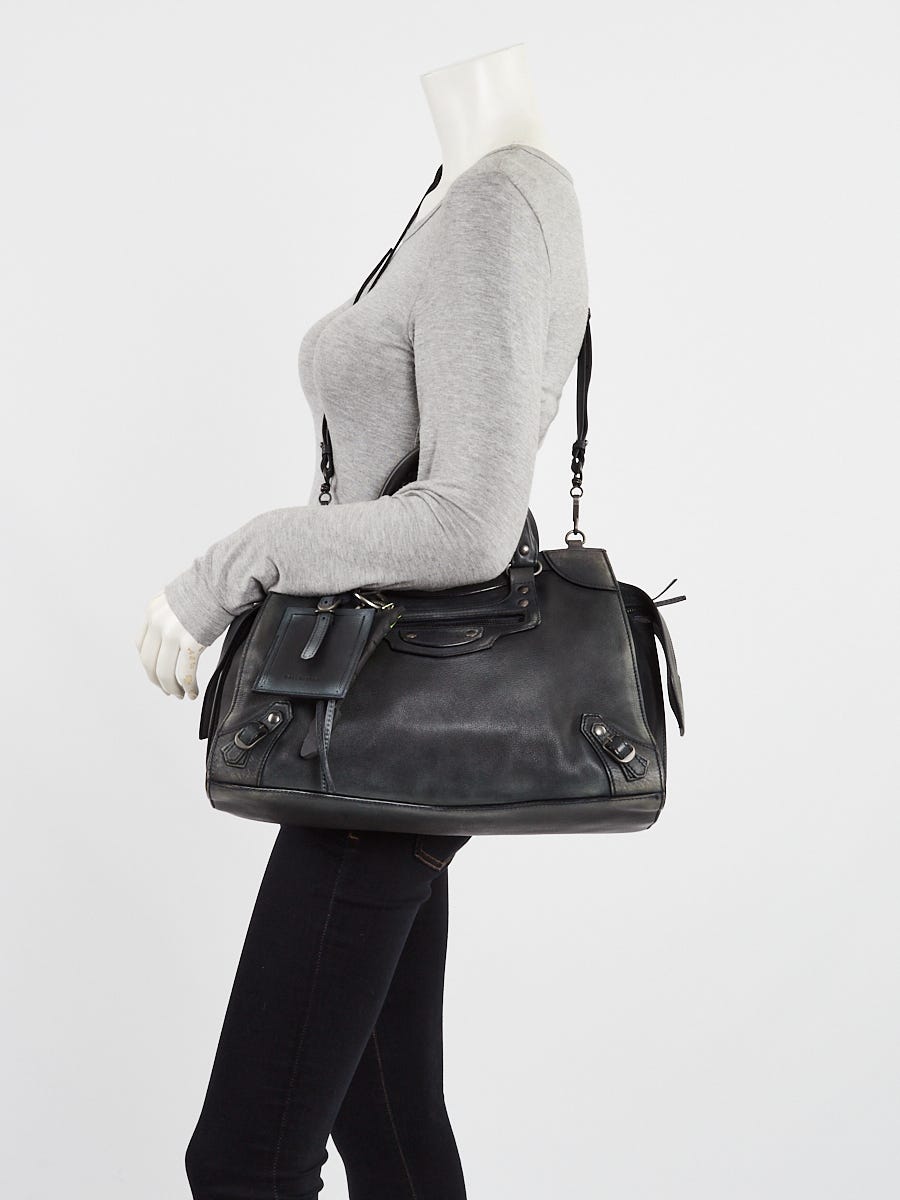 Balenciaga Blue Distressed Calfskin Leather Neo Classic City
