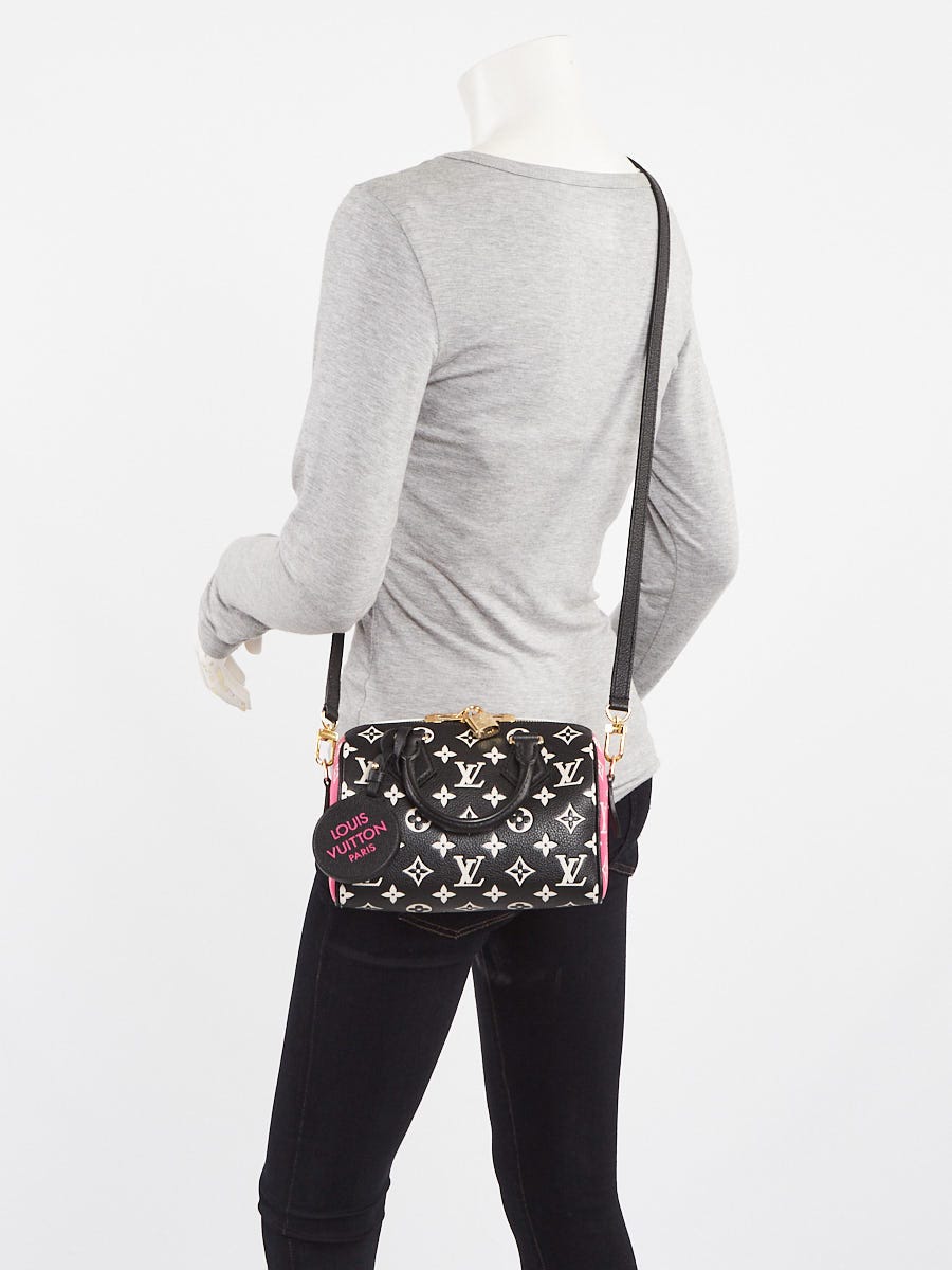 Louis Vuitton Black/White Monogram Empreinte Speedy Bandouliere 20 