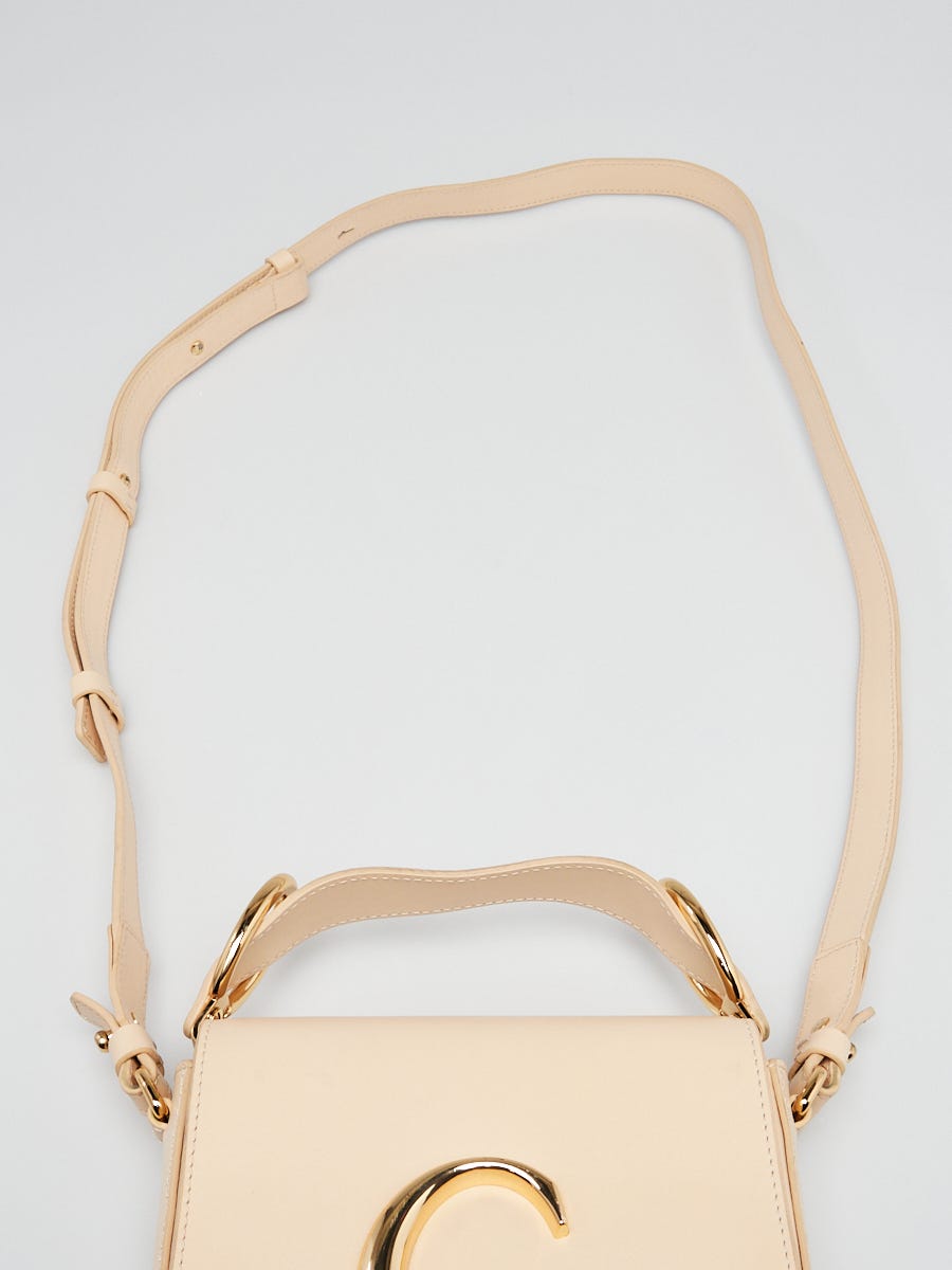 Chloe Beige Calfskin Leather Mini C Shoulder Bag | Yoogi's