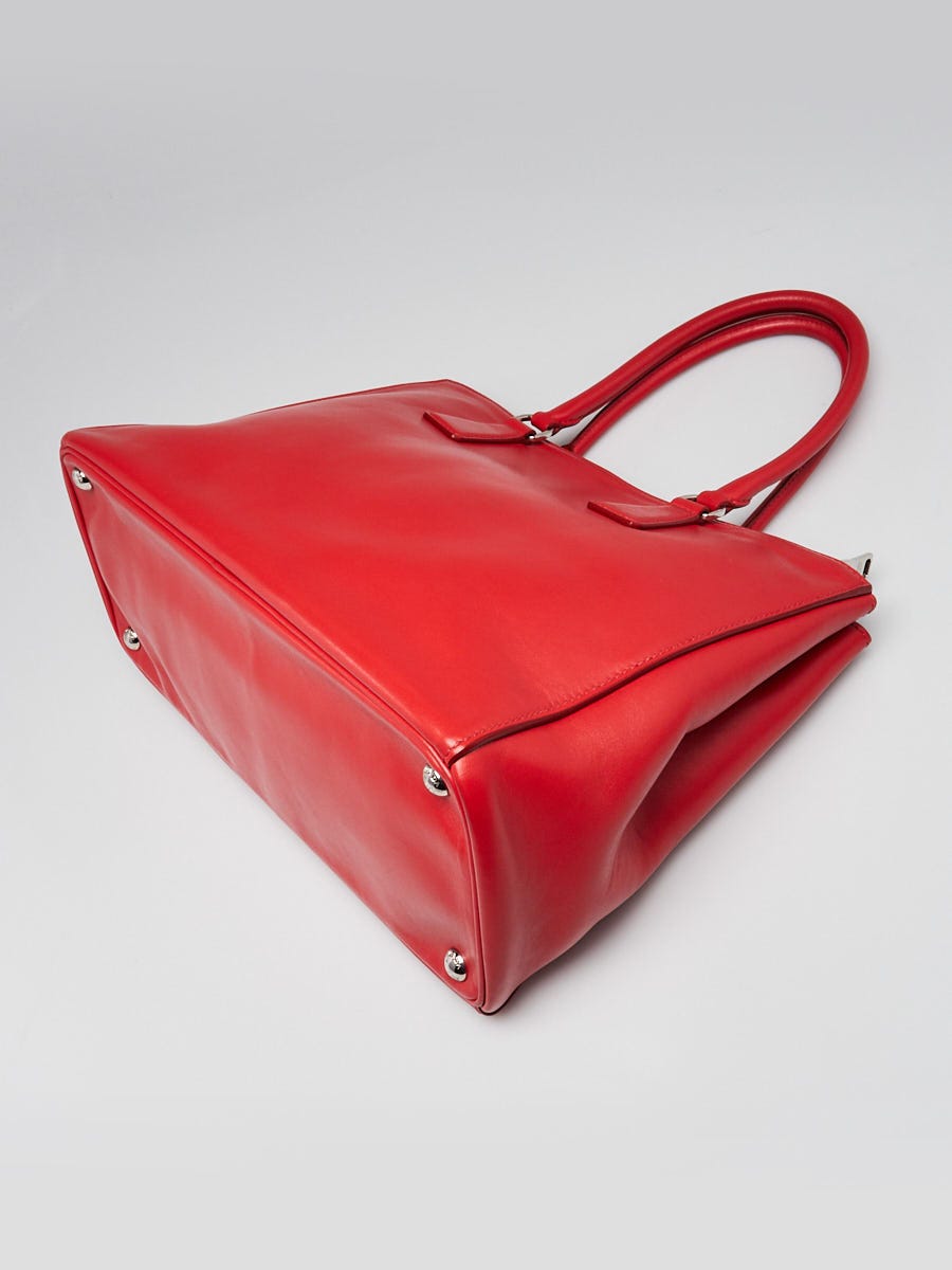 Prada Lacca City Calf Leather Medium Double Zip Tote Bag 1BA274