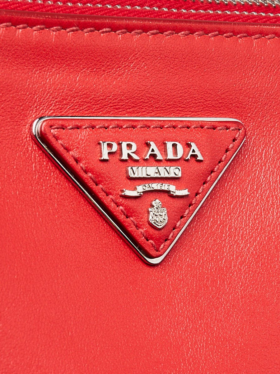 Prada Lacca City Calf Leather Medium Double Zip Tote Bag 1BA274