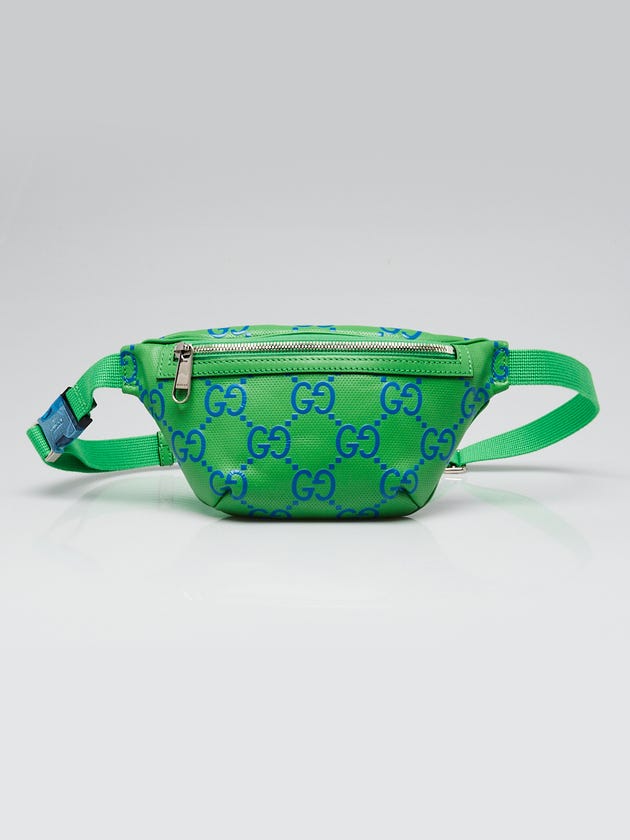 Gucci Green/Blue Perforated GG Leather Belt Bag