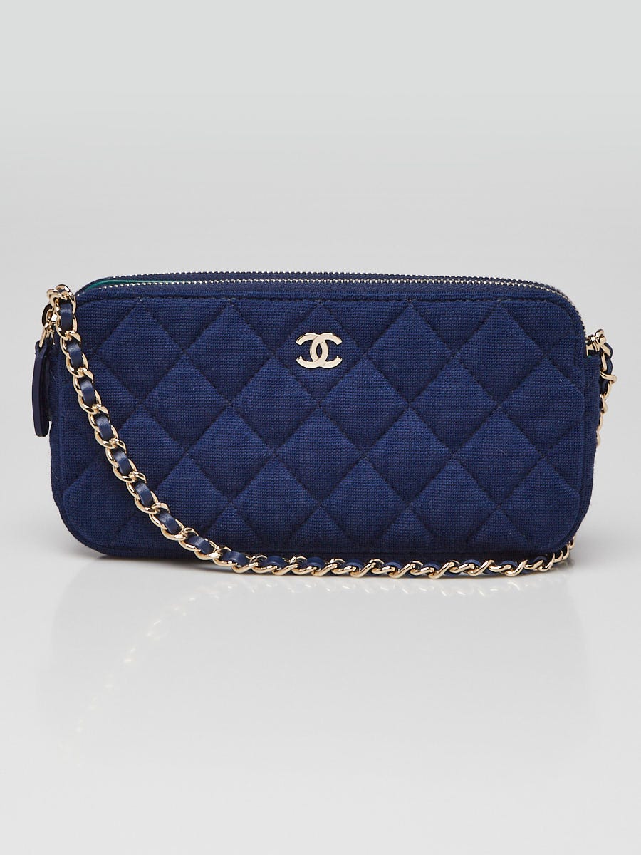 Chanel double zip clutch with chain sale