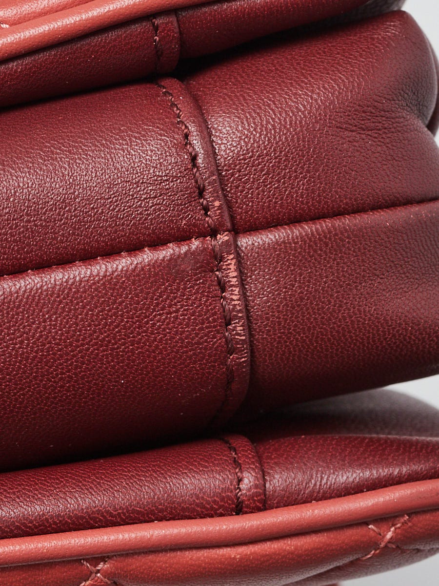 Chanel Bi-Color Red Quilted Lambskin Leather Daily Companion Coco