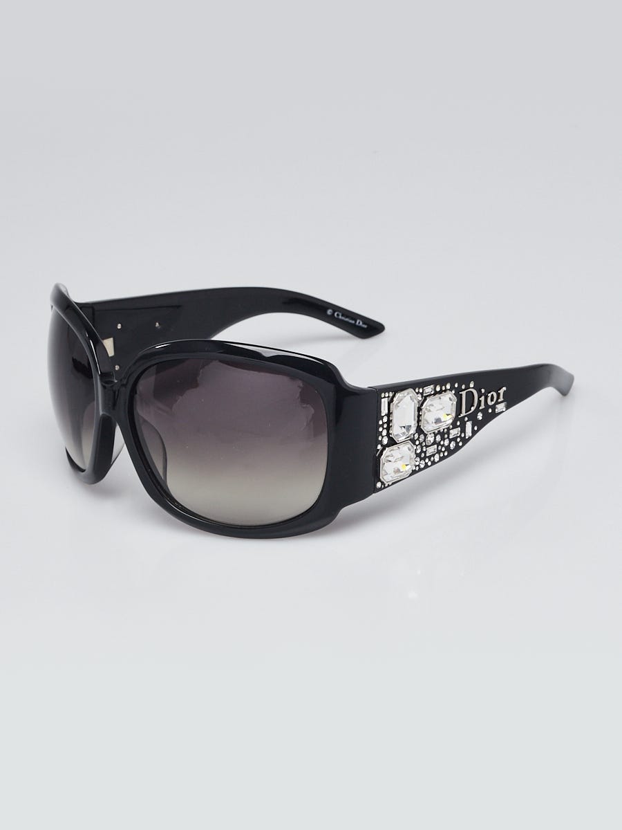 Christian Dior Black Acetate On The Rocks Oversized Sunglasses 807MH Yoogi s Closet