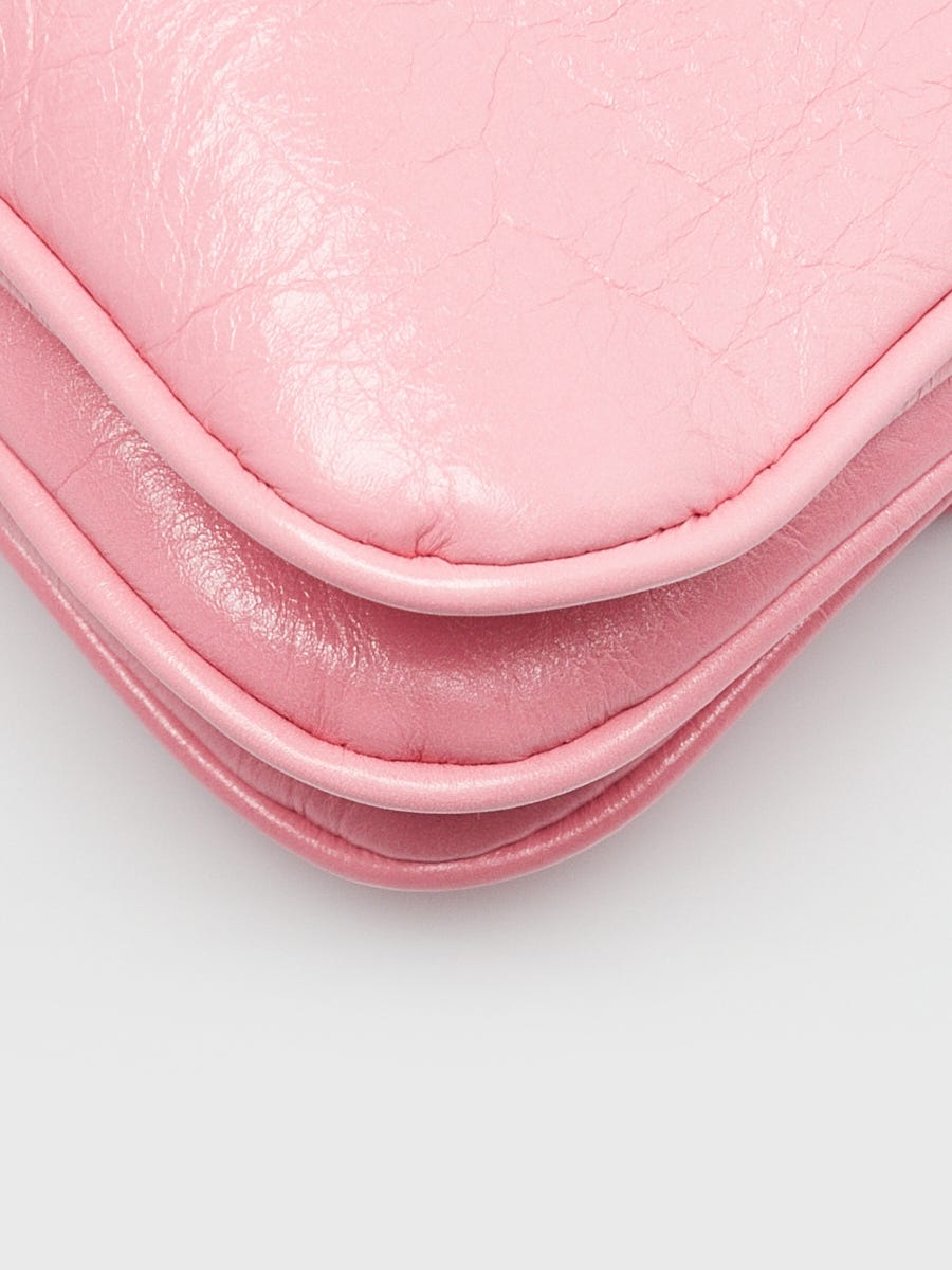 Balenciaga Sweet Pink Leather BB Soft Flap Small Crossbody Bag