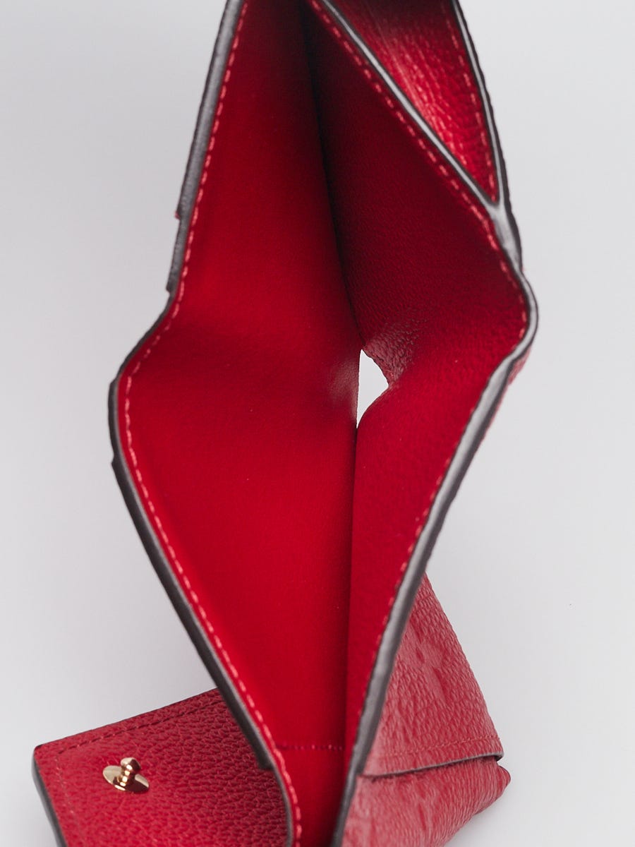 Louis Vuitton レザー タグ 赤 Louis Vuitton Scarlet Monogram Empreinte Leather Zoe Wallet