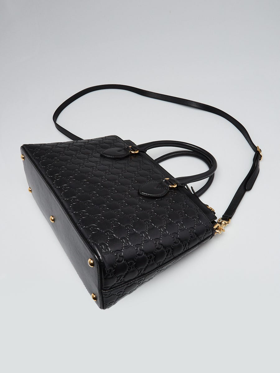 トートバッグ GUCCI Black Leather Small Handbag Gucci Black Guccissima Leather Small Tote Bag | Yoogi's Closet