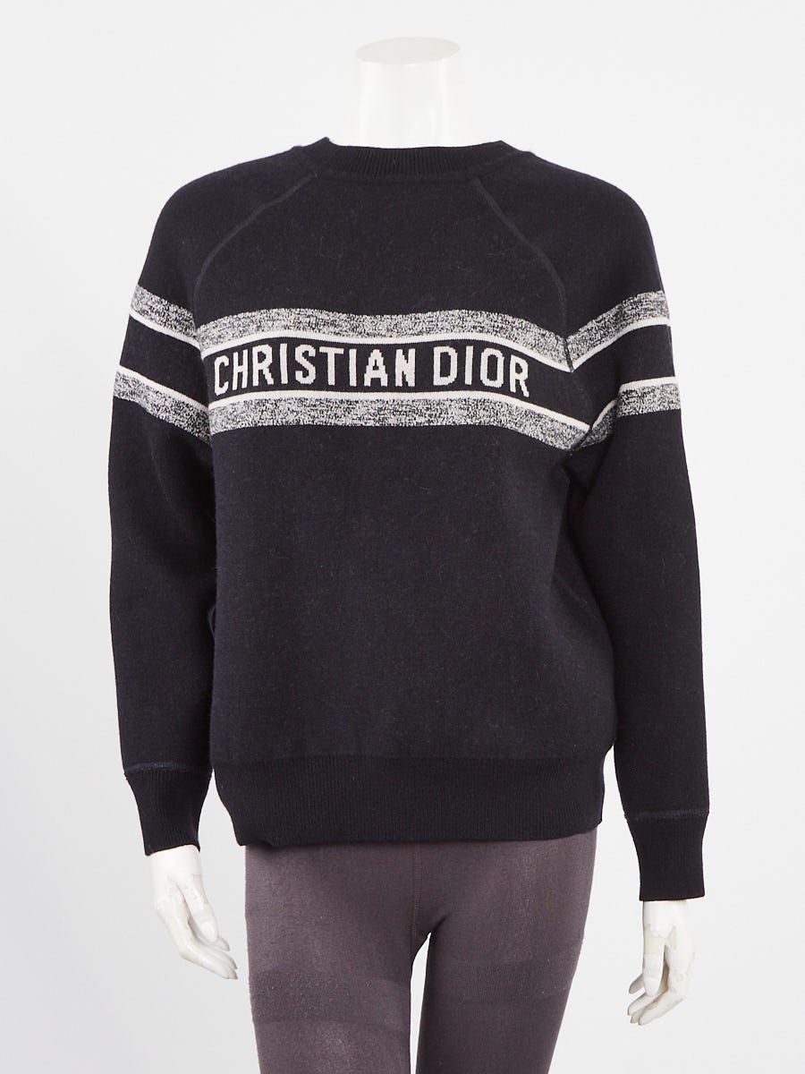 Christian Dior Blue/Black Oblique Technical Cashmere Reversible