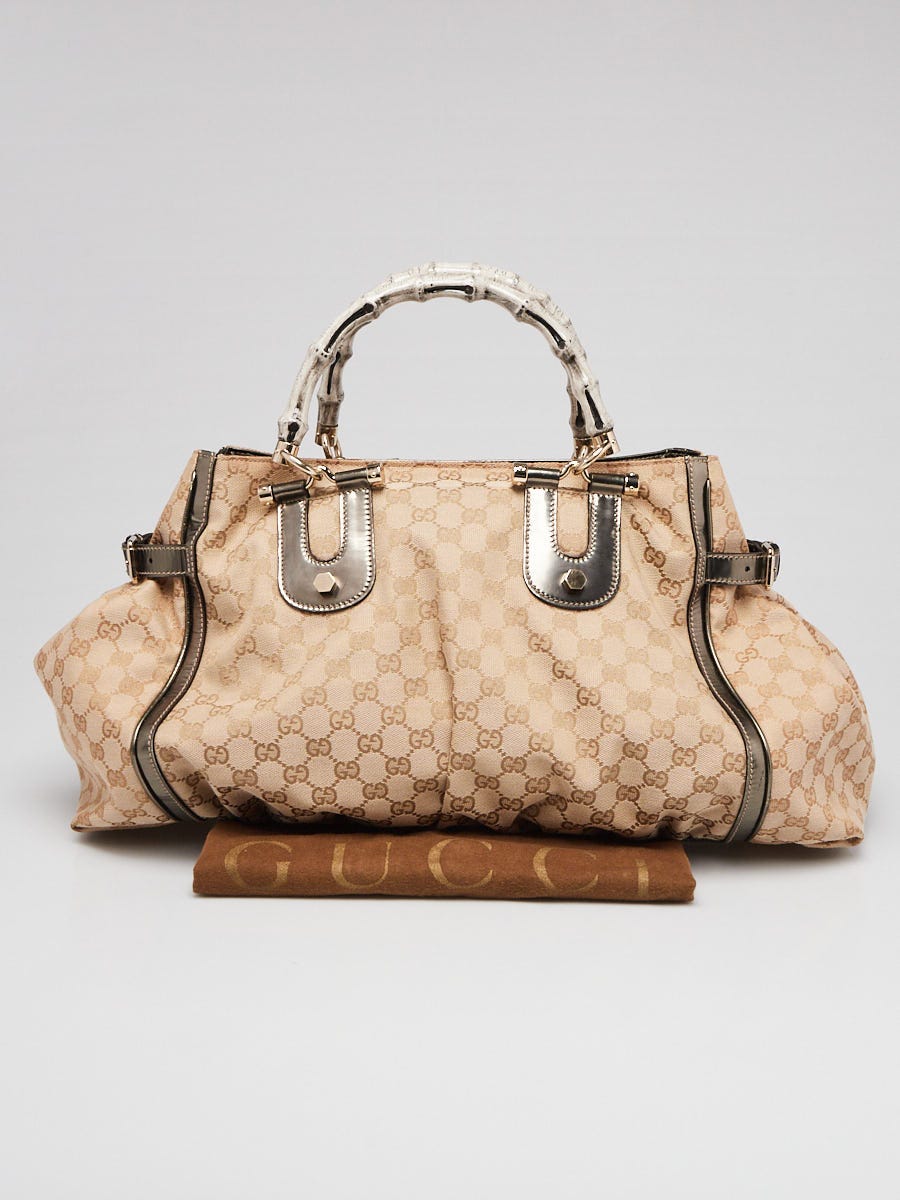 ハンドバッグ HANDBAGS GUCCI BEIGE Gucci Beige GG Canvas and Leather Satchel Gucci | TLC