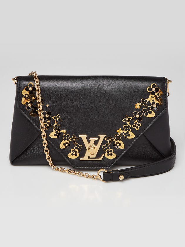 Louis Vuitton Black Calfskin Leather Embellished Love Note Bag