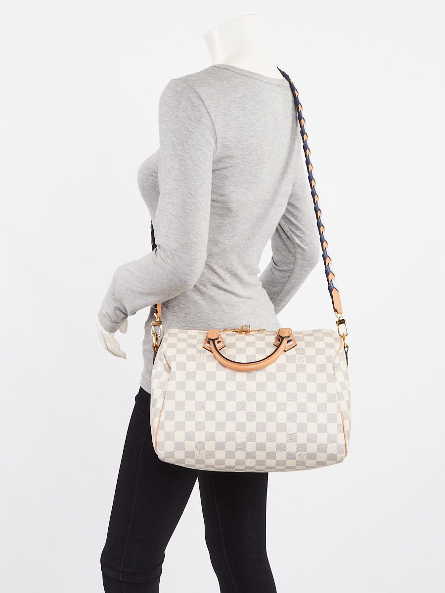 Louis Vuitton Damier Azur Canvas Braided Speedy 30 Bandouliere Bag