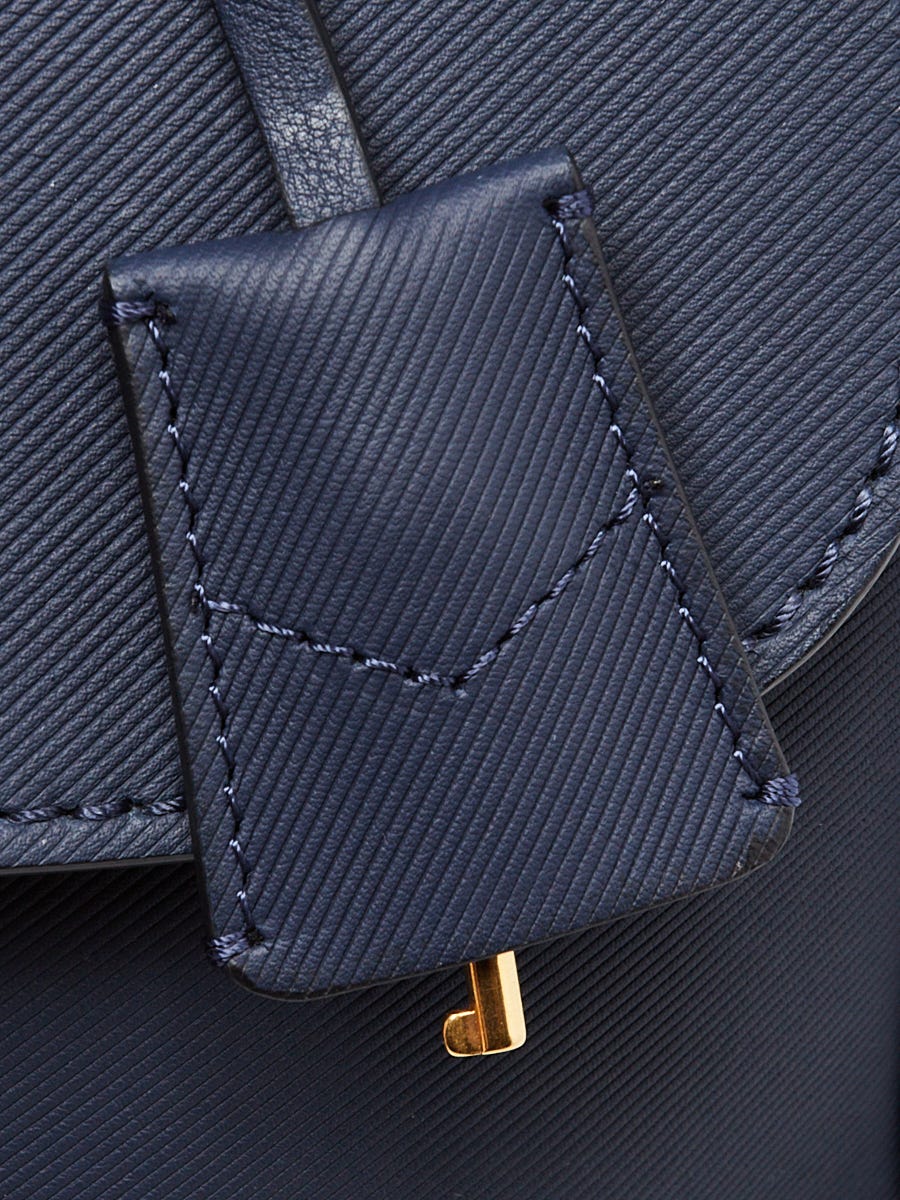 Burberry Blue/Brown Leather DK88 Medium Top Handle Bag | Yoogi's