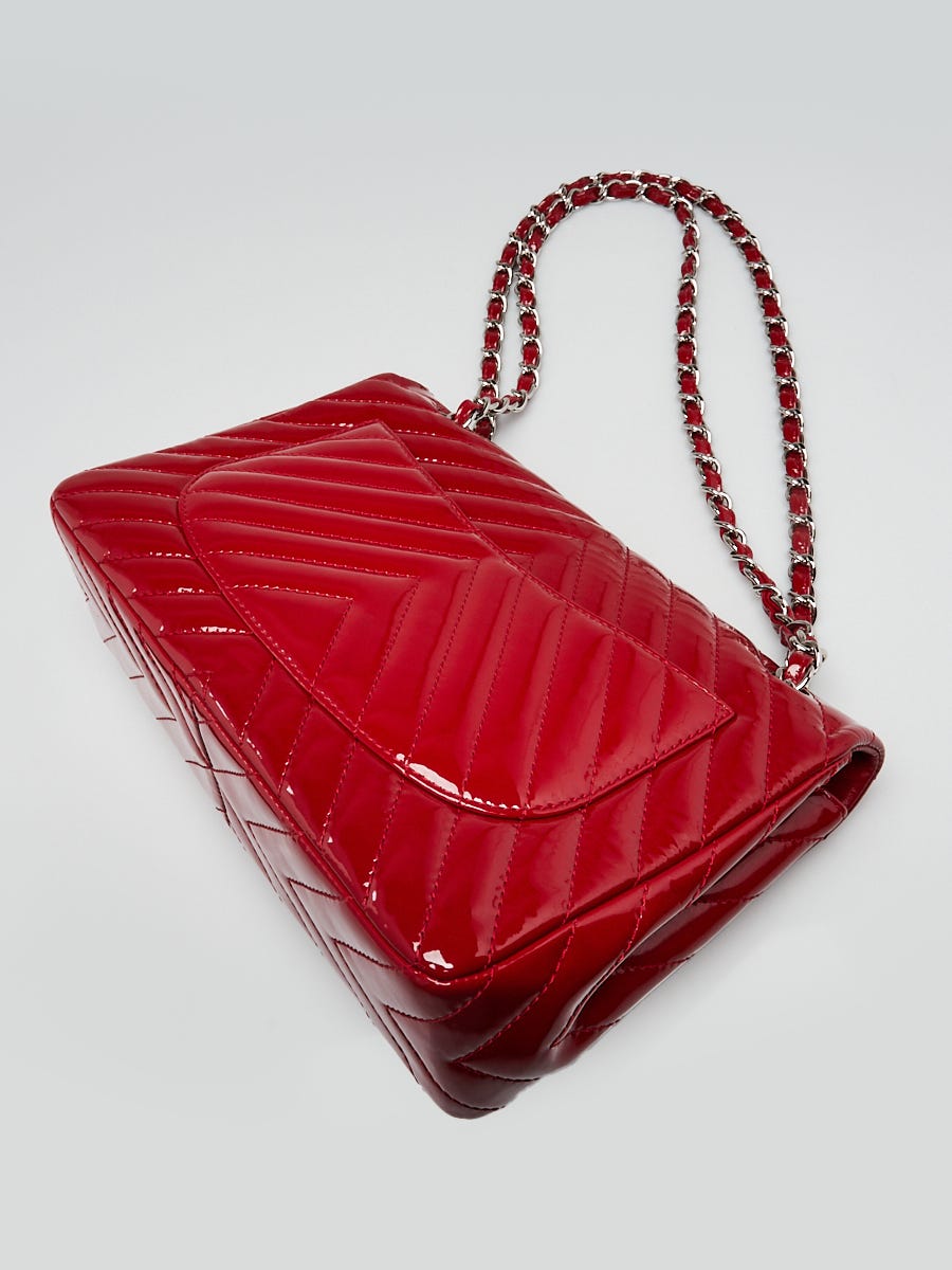 CHANEL リボン 赤 10m Chanel Jumbo Red-Orange Quilted Lambskin Classic Double Flap