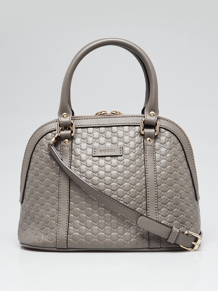 Gucci Grey Micro Guccissima Leather Mini Dome Crossbody Bag Yoogi s Closet