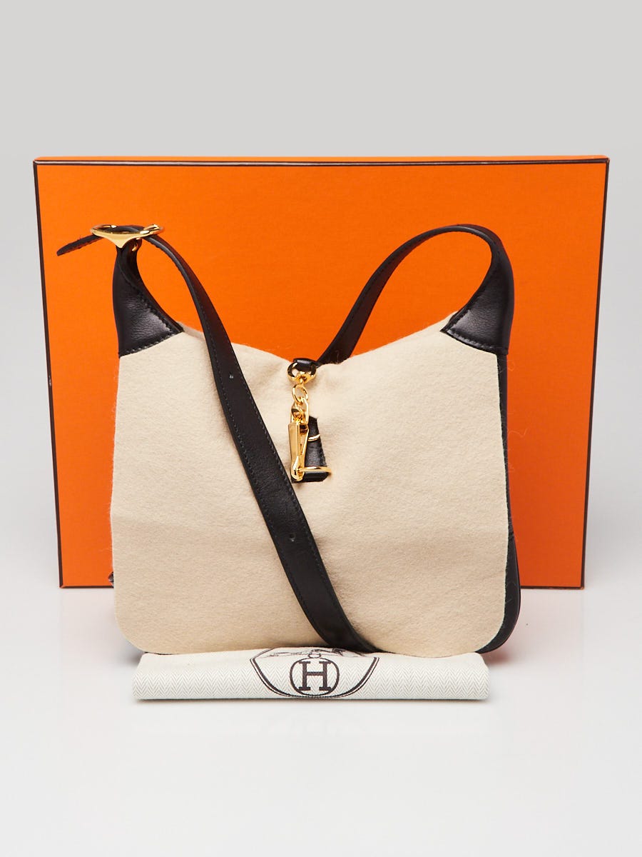 Hermes Black Evercolor Leather Gold Plated Trim Duo 24 Bag