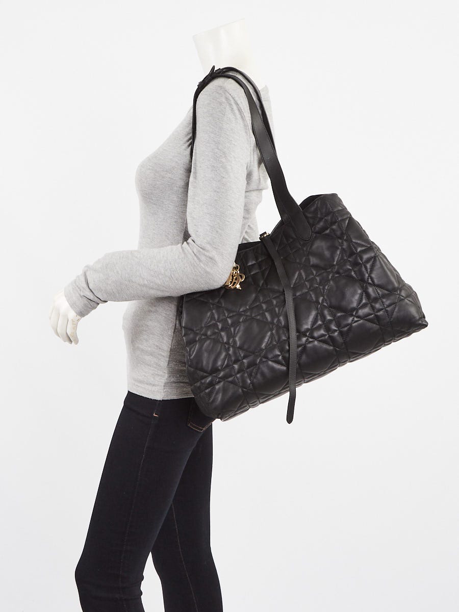 Christian Dior Black Cannage Quilted Leather Medium Dior